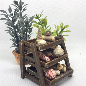 Miniature Dollhouse Farmhouse Rustic Display Crate Shelf