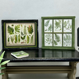 Miniature Dollhouse Vintage-Inspired Fern Prints