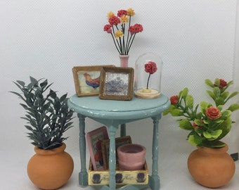 Miniature Dollhouse Round Farmhouse Table