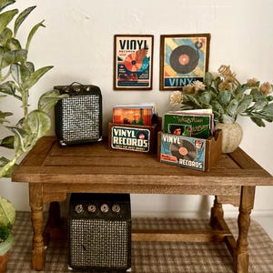 Miniature Dollhouse Crates of Records