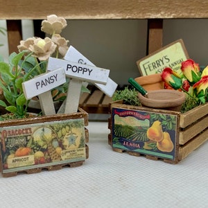 Miniature Dollhouse Garden Crates