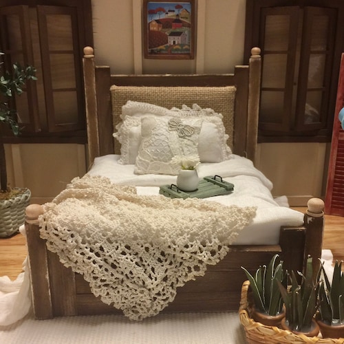Miniature Dollhouse Farmhouse Bed Etsy