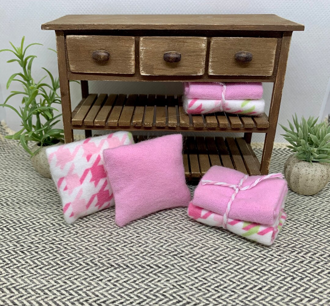 Miniature Blankets and Pillows Set Etsy