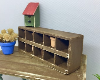 Miniature Dollhouse Farmhouse Rustic Shelf
