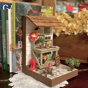 Miniature Garden Table  Handcrafted Bookend