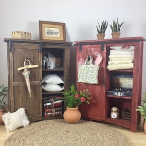 Miniature Dollhouse Farmhouse Wardrobe Cabinet