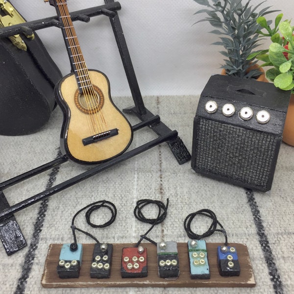 Miniature Dollhouse Guitar Pedals