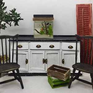 Miniature Dollhouse Farmhouse Buffet Table