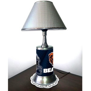 Chicago Bears desk lamp with chrome finish shade