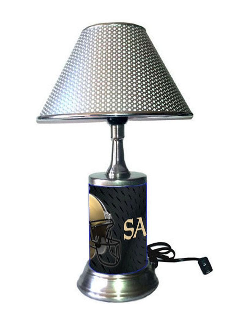 New Orleans Saints Lamp with chrome finish shade Etsy