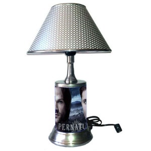 Supernatural  desk lamp with chrome finish shade, Dean Winchester, Sam Winchester