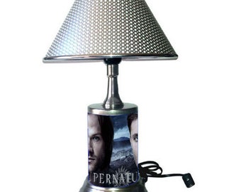 Supernatural  desk lamp with chrome finish shade, Dean Winchester, Sam Winchester