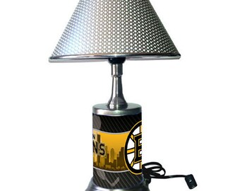 Boston Bruins Lamp with chrome finish shade