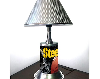 Pittsburgh Steelers desk lamp with chrome finish shade