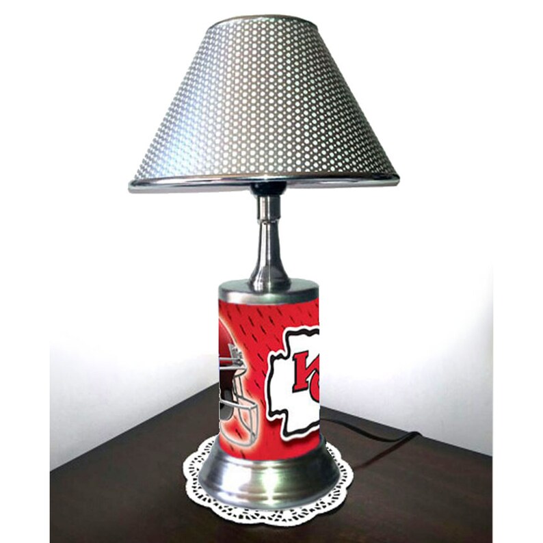 Kansas City Chiefs Desk Lamp With Chrome Finish Shade Etsy
