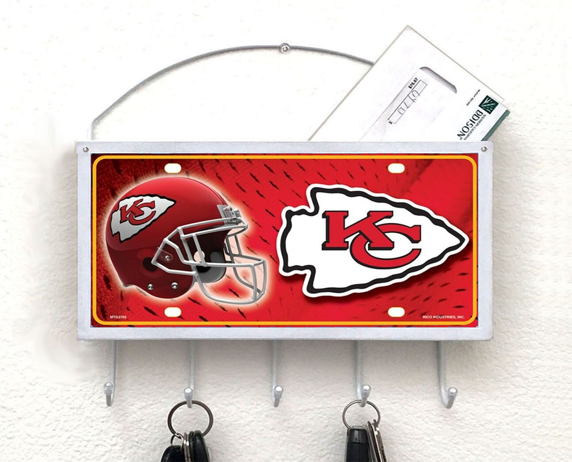 Kansas City Chiefs Mail Organizer Mail Holder Key Rack Mail Etsy