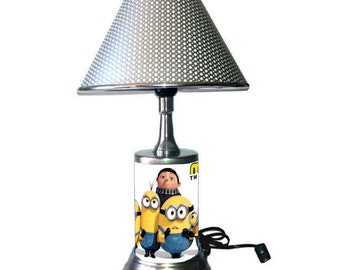 Minions desk lamp with chrome finish shade, The Rise Of Gru