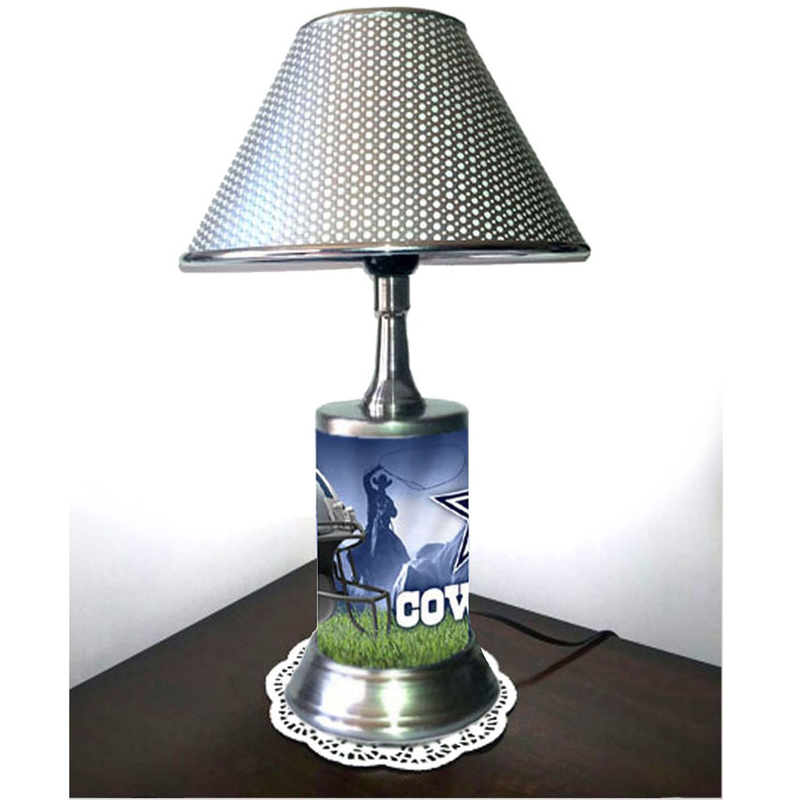 Dallas Cowboys desk lamp with chrome finish shade Etsy