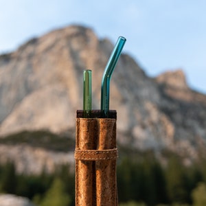 Reusable Glass Straw Set With Custom Cork holder & Brush