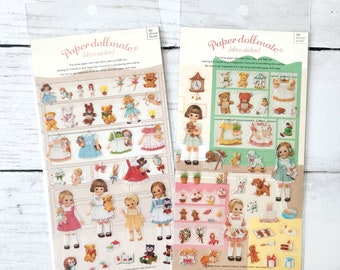 Vintage Style Doll Stickers - Scrapbooking Stickers - Cardmaking Stickers - Planner Stickers