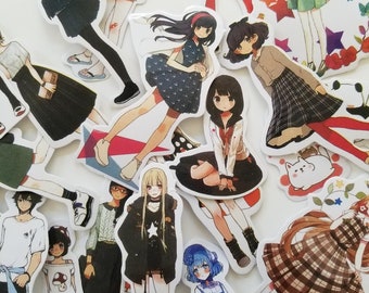 Cute Kawaii - Anime Stickers - Manga Stickers - Gift For Anime Fans - Gift For Manga Fans - Small Gifts - Pen Pal Gifts - Cartoon Stickers