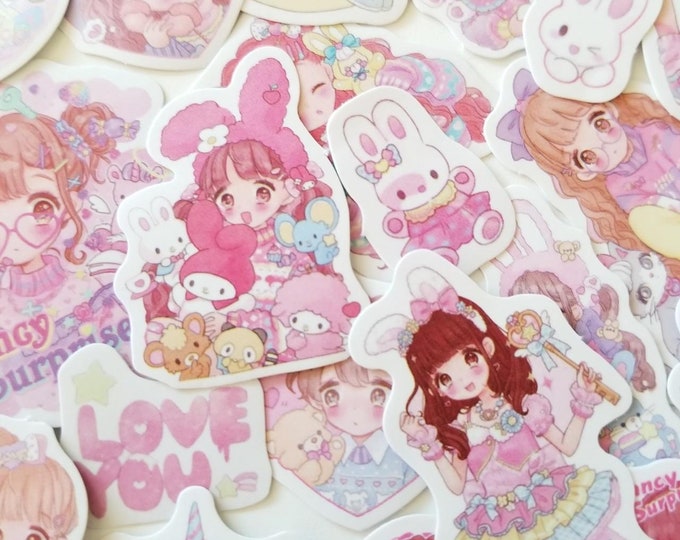 Cute Kawaii - Anime Manga Stickers - Gift For Anime Fans - Gift For Manga Fans - Small Gifts - Pen Pal Gifts - Small Gifts For Friends
