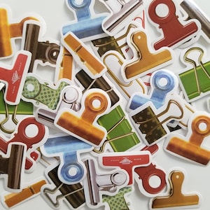 Binder Clip Stickers Stationary Planner Scrapbooking Card Invitation Stickers