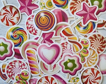 Candy Stickers - Lollipop Treat Stickers For Diary, Planners, or Scrapbooking