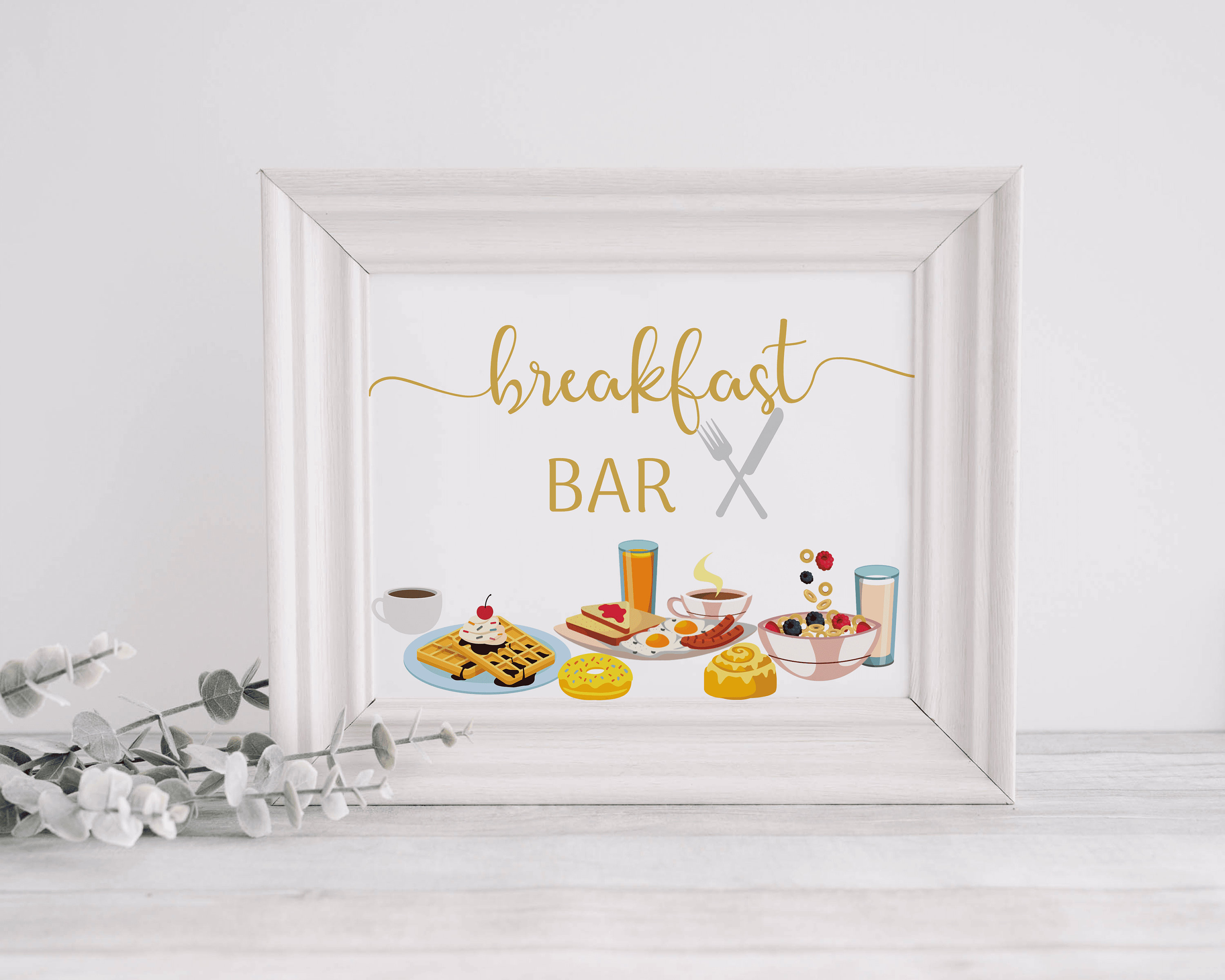 Breakfast Bar Sign Template, Customize Your Breakfast Sign, Wedding Breakfast Bar, Party