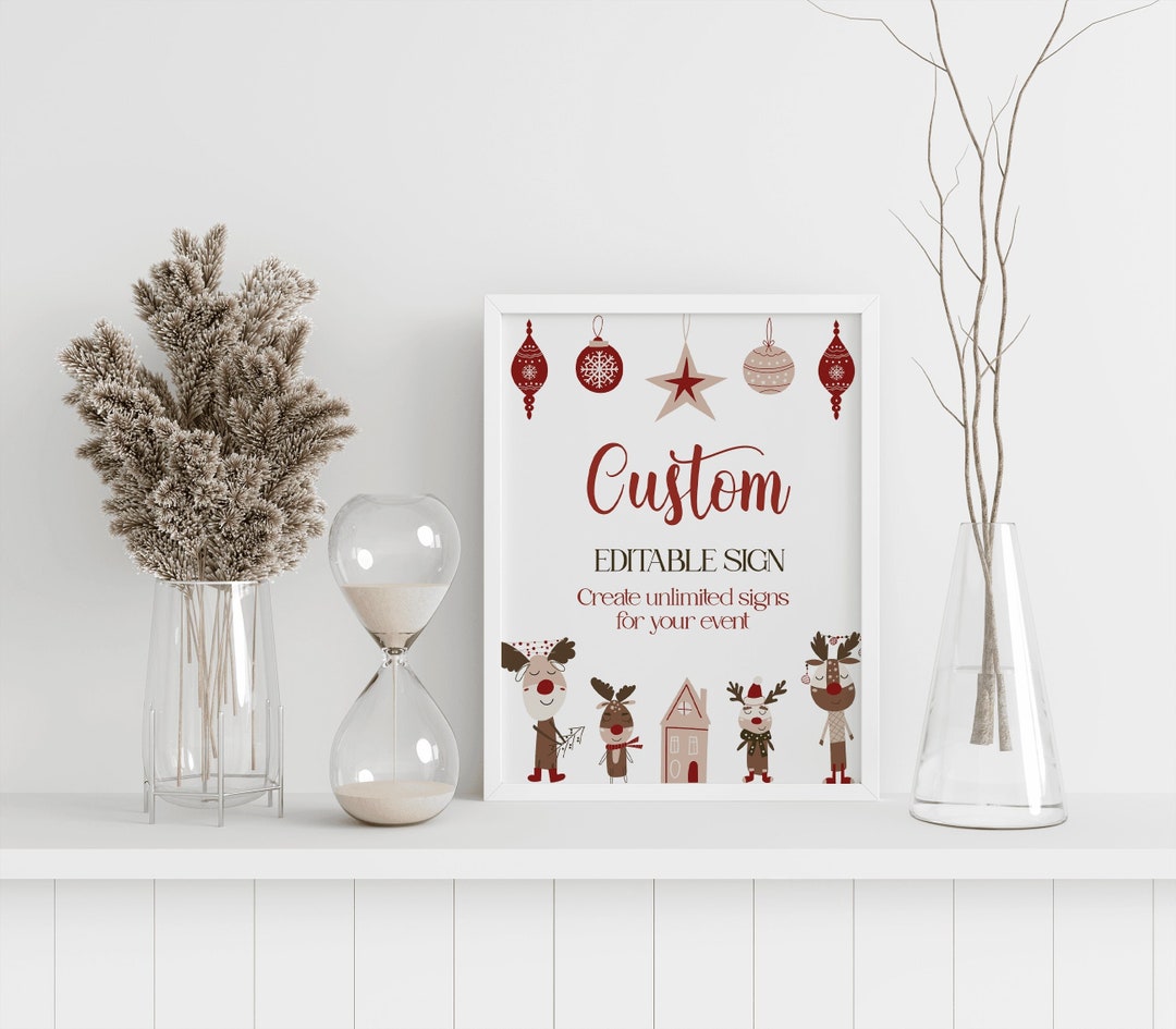 Editable Christmas Custom Sign Custom Holiday Sign Template - Etsy