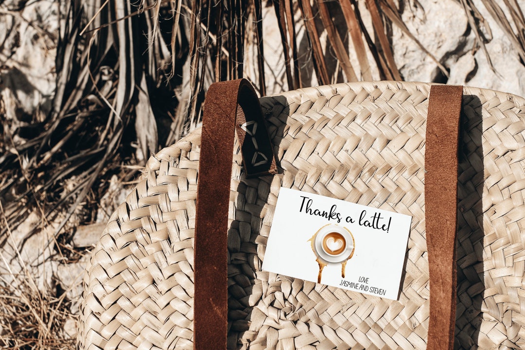 Printable Thanks a Latte Thank You Card, Coffee Thank You Note, Coffee