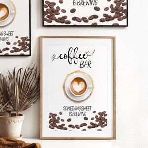 O amor está fabricando modelo de placa de bar de café, placa de barra de café de casamento, placa de mesa de chá de panela, algo doce está fermentando, sinalização de casamento-CF2