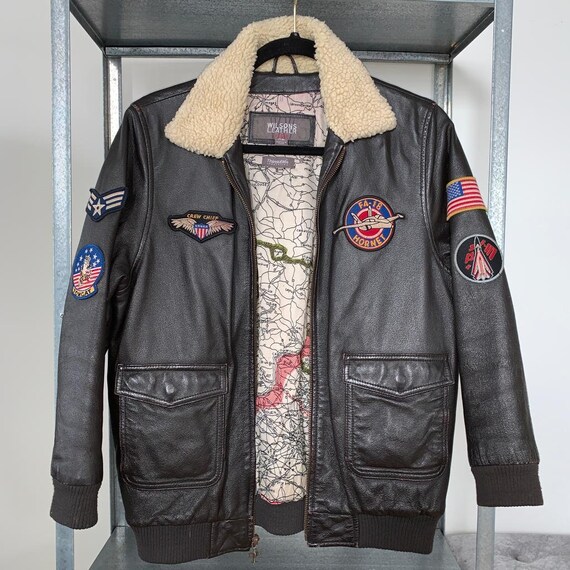 Vintage Flight leather jacket with sherpa collar