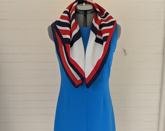 Vintage 2000 Diane Von Furstenberg, Sheath Dress, Midi Length, Sleeveless, Sapphire Blue.