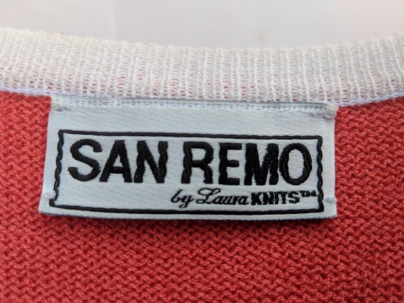 Vintage 1980s San Remo by Laura Knits, pink, oran… - image 6