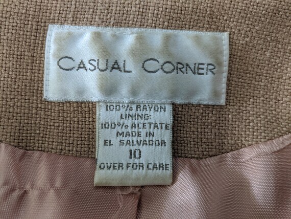 Vintage 1990s Casual Corner, Rayon, Camel Blazer … - image 10