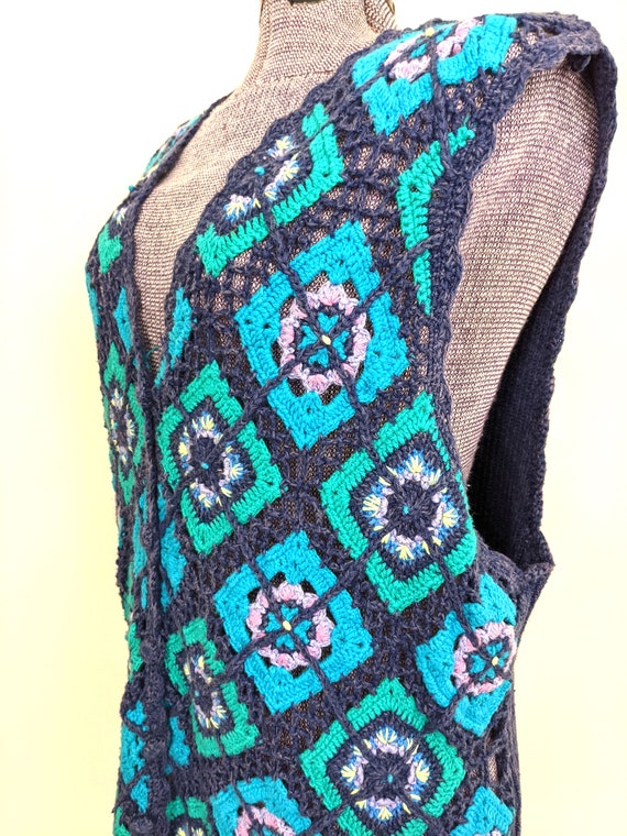 Vintage 1970s, Koret City Blues, Granny Square Cr… - image 9