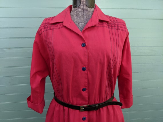 Vintage 1970s Petites by Willi, Magenta Shirt Dre… - image 6