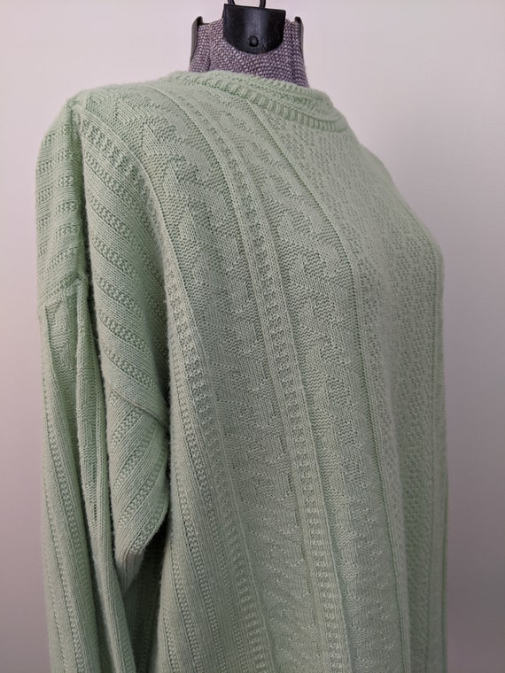 Vintage 1970s Spunky, Pale Green Pullover Sweater… - image 2