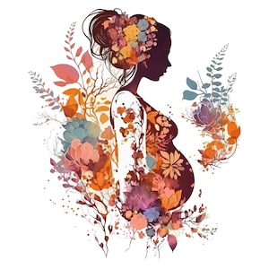 Matka w ciąży PNG, sztuka cyfrowa baby shower. Ilustracja brzucha w ciąży, dziewczynka chłopiec dzień matki, mama matka w ciąży png ciąża