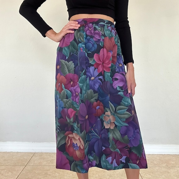 Vintage (M) Floral Print Skirt - Women’s Vintage … - image 3