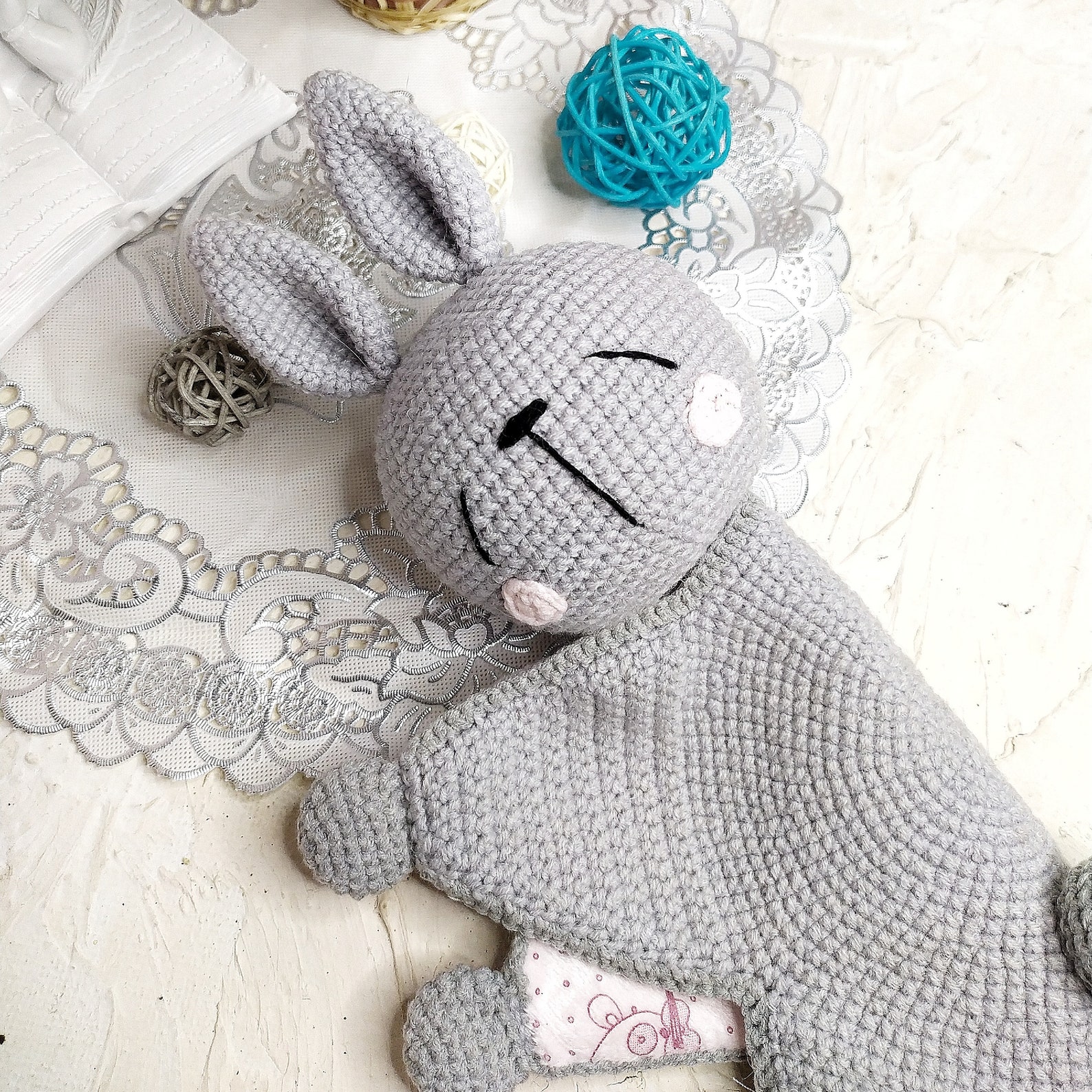 Baby Security Blanket Bunny Lovey Easter bunny toy pattern Etsy