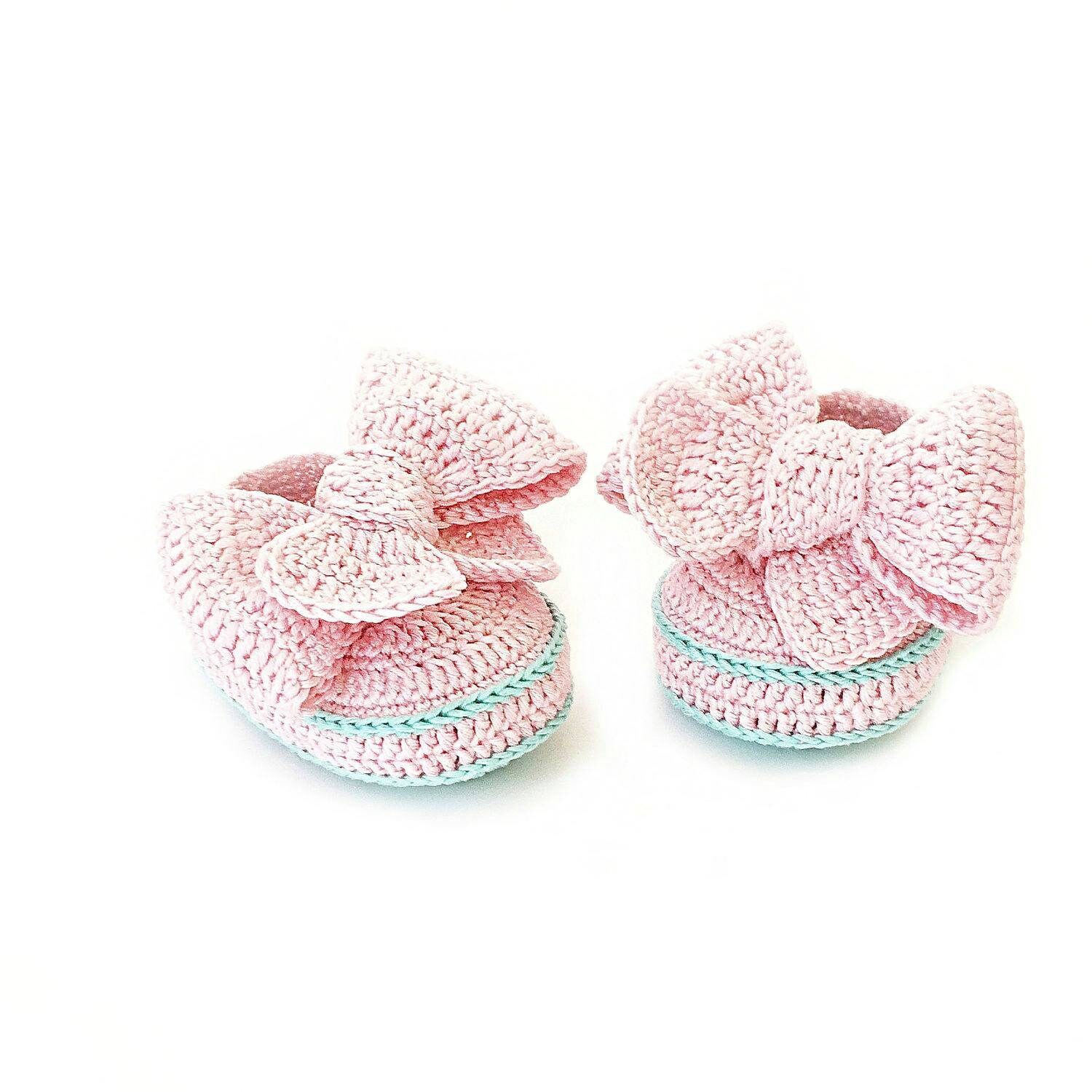 Baby Shoe Pattern with Bow Baby girl shoes Pattern Pink Etsy