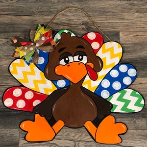Turkey Door Hanger, Thanksgiving Decor, Fall Decor, Fall Door Hanger