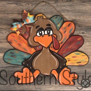 Turkey Door Hanger, Thanksgiving Decor, Fall Decor, Fall Door Hanger