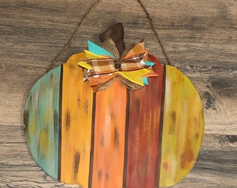 Pumpkin, Weathered, Farmhouse, Vintage, Decor, Fall Decor, Fall Door Hanger