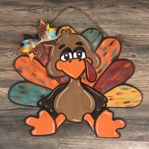 Turkey Door Hanger, Thanksgiving Decor, Fall Decor, Fall Door Hanger