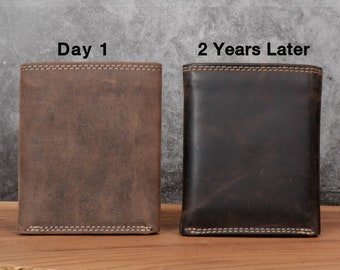 Personalized Trifold Wallet, Anniversary Gift, Mens Wallet,Engraved Wallet,Leather Wallet,Custom Wallet,Gift for Dad, Christmas Gift for Men