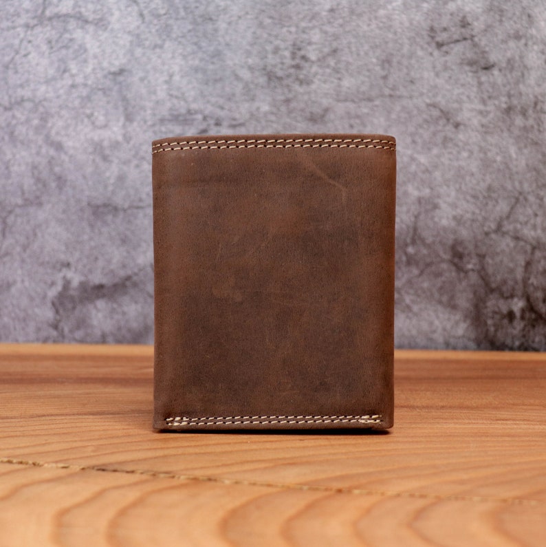 Personalized Trifold Wallet, Anniversary Gift, Mens Wallet,Engraved Wallet,Leather Wallet,Custom Wallet,Gift for Dad, Father's day Gift afbeelding 7