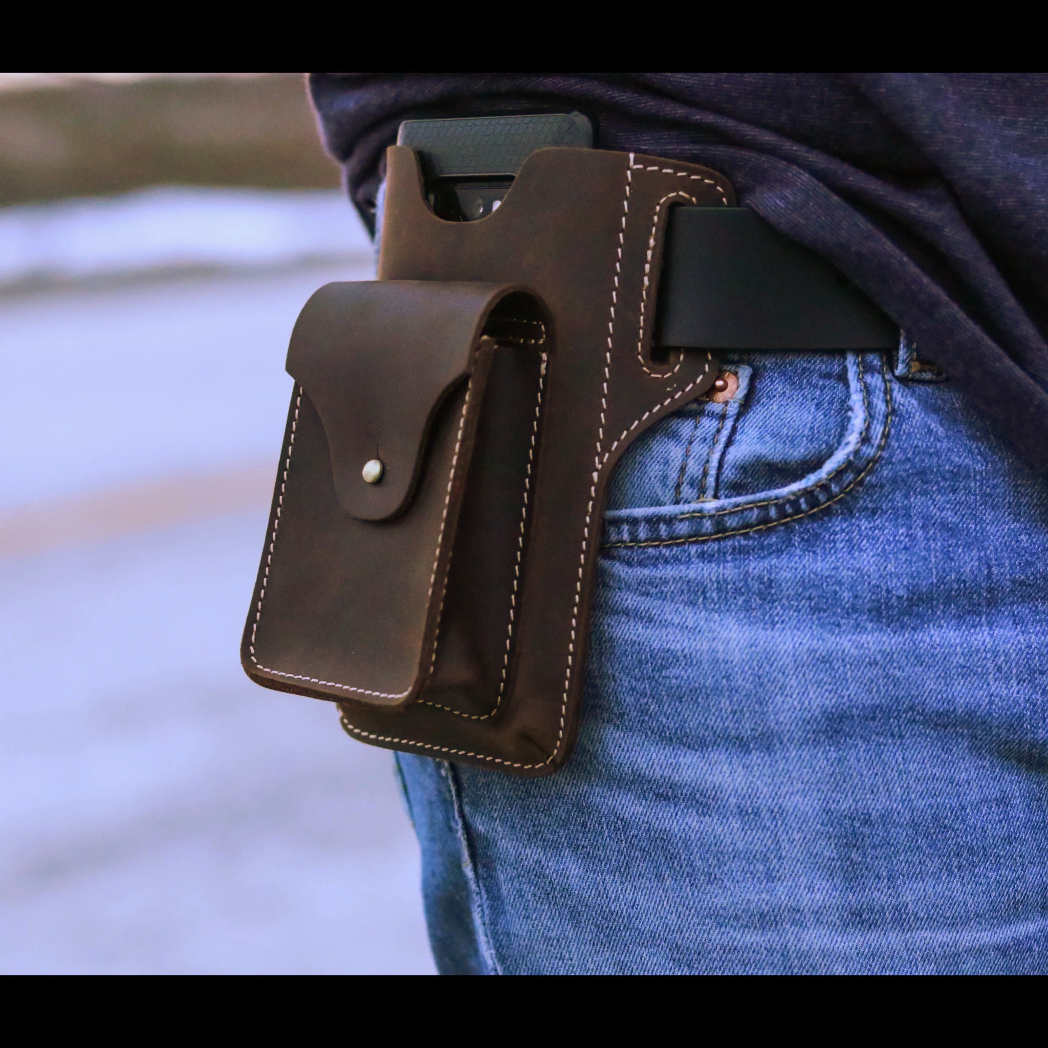 thumbnail interactive-video image 1 of Ranboo Leather Cell Phone Holster Fits For IPhone 15 Pro Max 14 Pro Max 14 Pl 13 Pro Max 12 Pro Max Samsung Galaxy A15 A25 A54 A53 S24 Ultra S23 1 of 11
